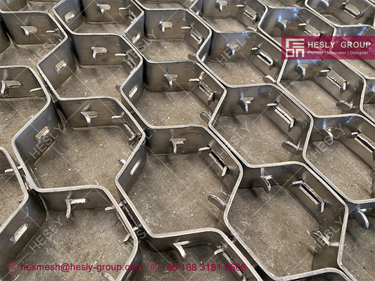 China Stainless Steel 304 Hexsteel for Furnaces and Incinerators Refractory Lining | 25mm x2mm strips | 50mm hexagonal hole supplier